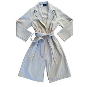 Vicci - Tie Waist Trench Coat in Ivory